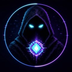 ByteAugur avatar: a hooded figure with glowing eyes